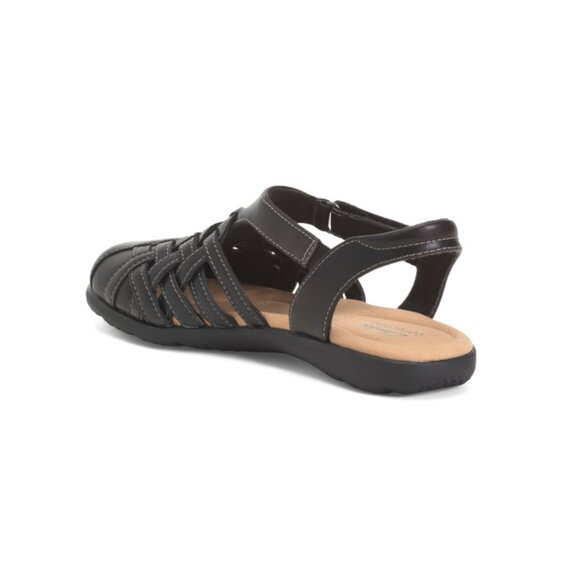 CLARKS Black Leather Elizabelle Mia Comfort Sandals - Picture 2 of 2